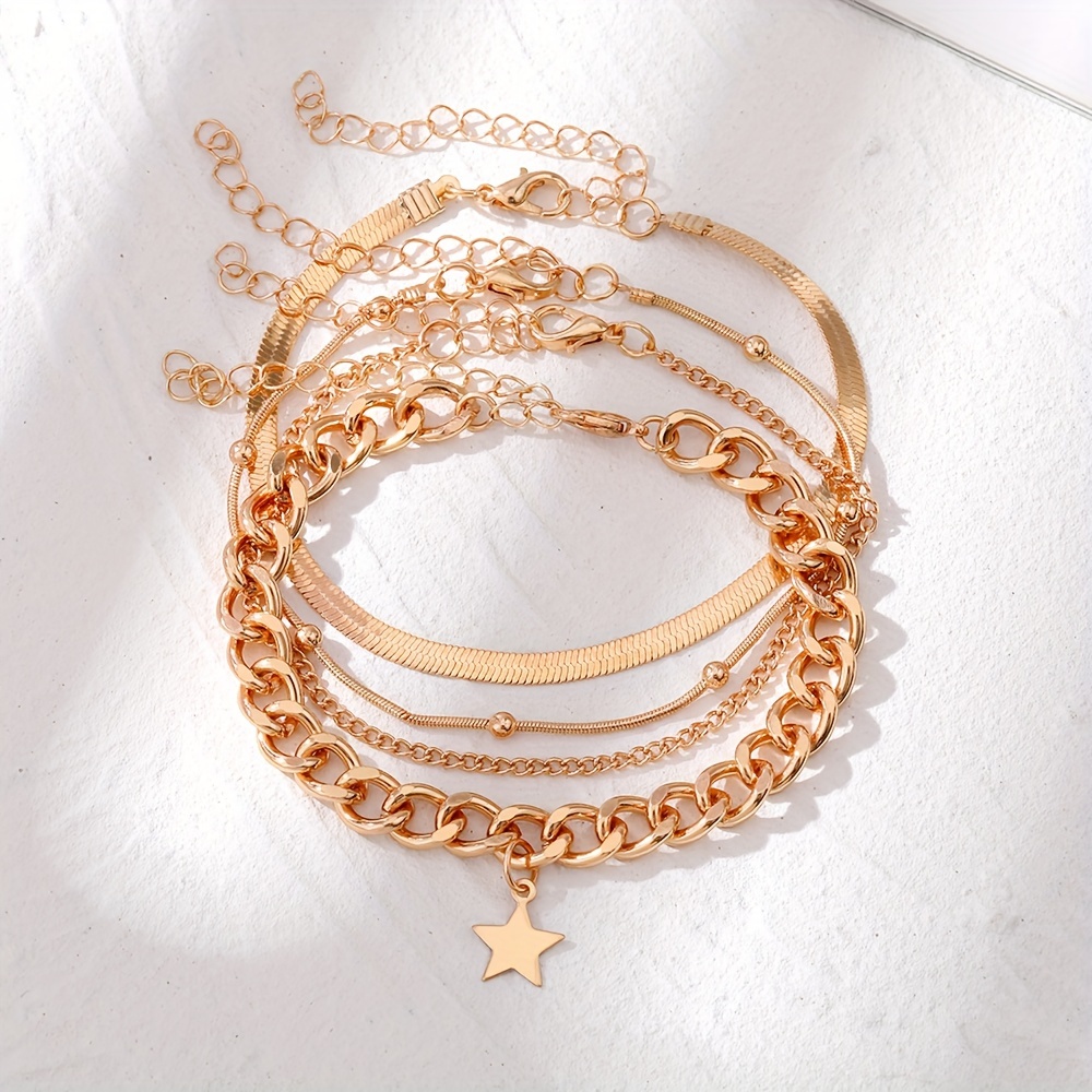 Retro Rhinestone Love Butterfly Foot Chain Set